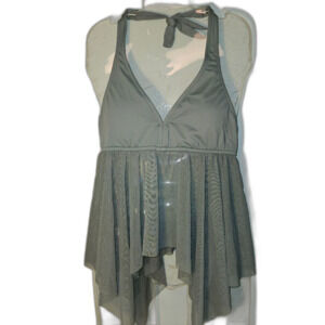 Venus Halter Tankini Top  Sage Green NWOT Catalog Order Swimwear Women's Size 10